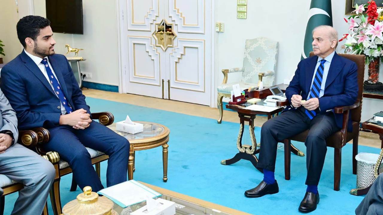 President of Oxford Union at Oxford University Israr Khan Kakar calls on Prime Minister Muhammad Shehbaz Sharif in Islamabad.