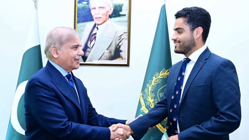 President of Oxford Union at Oxford University Israr Khan Kakar calls on Prime Minister Muhammad Shehbaz Sharif in Islamabad.