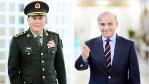 People’s Liberation Army of China's Ground Forces Commander General Li Qiaoming calls on Prime Minister Muhammad Shehbaz Sharif in Islamabad.