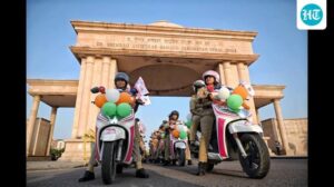 Thousands of women officers and community members rode bikes in the Mission Shakti 5 bike rally in Uttar Pradesh on Sunday. This is a new initiative for women's safety and empowerment across the state. The rally hold 18,000 people, including police officers and students. They rode through districts, holding signs and shouting slogans about women right to safety and respect. The campaign, which coincided with the upcoming Navratri festival, also opened new Mission Shakti Kendras at police stations for safety of women.