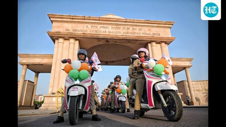 Thousands of women officers and community members rode bikes in the Mission Shakti 5 bike rally in Uttar Pradesh on Sunday. This is a new initiative for women's safety and empowerment across the state. The rally hold 18,000 people, including police officers and students. They rode through districts, holding signs and shouting slogans about women right to safety and respect. The campaign, which coincided with the upcoming Navratri festival, also opened new Mission Shakti Kendras at police stations for safety of women.