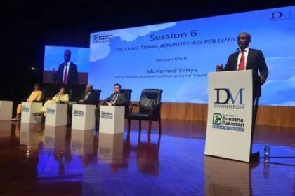 The UN Resident Coordinator in Pakistan stressed that air pollution and climate change are transnational crises that “do not stop at borders.” Speaking at a moot under Dawn Media Group’s Breathe Pakistan initiative, she called for regional cooperation and immediate policy shifts toward sustainable urban planning, cleaner transport, and renewable energy. The session highlighted that Lahore, Karachi, and Peshawar rank among the most polluted cities in the world, urging governments, industries, and citizens to act collectively for cleaner air and a livable future.