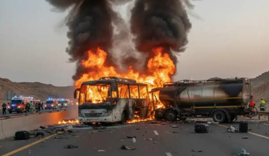The Indian embassy in Saudi Arabia on Monday said a “tragic” bus crash involving Muslim pilgrims occurred near the holy city of Madina overnight, with India’s Prime Minister Narendra Modi offering his condolences. “Deeply saddened by the accident in Madina involving Indian nationals. My thoughts are with the families who have lost their loved ones,” the prime minister wrote on X. “I pray for the swift recovery of all those injured. Our embassy in Riyadh and consulate in Jeddah are providing all possible assistance,” he added. Indian media reported dozens had potentially been killed in the incident, though officials have yet to provide a toll.
