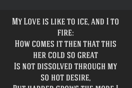 My Love is like to ice, and I to fire
