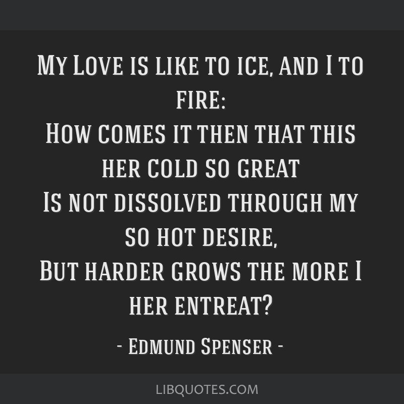 My Love is like to ice, and I to fire