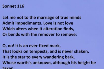 Sonnet 116: Let me not to the marriage of true minds