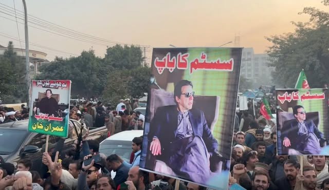 PTI supporters in Peshawar rally for Imran Khan's release