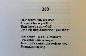 I'm Nobody! Who are you?